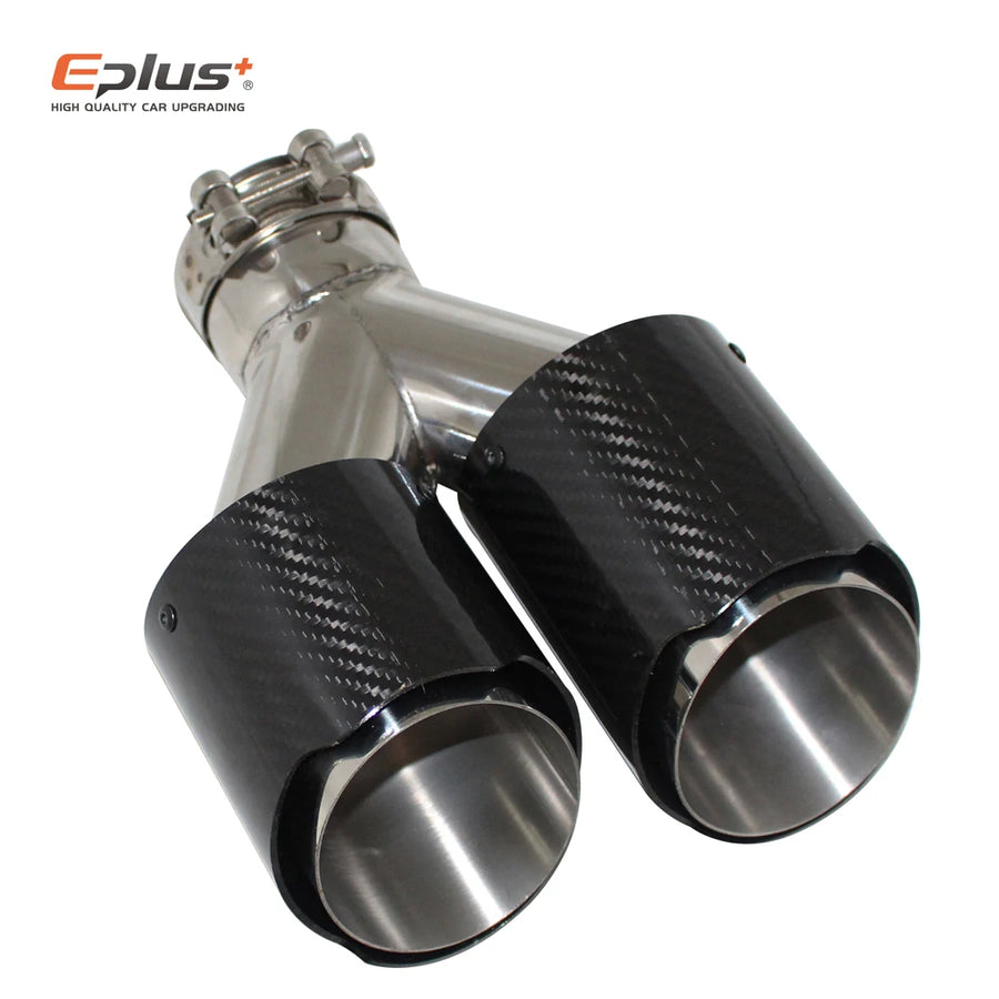 Universal Y-Shaped Dual-Outlet Carbon-Fiber & Stainless Steel Exhaust Tip