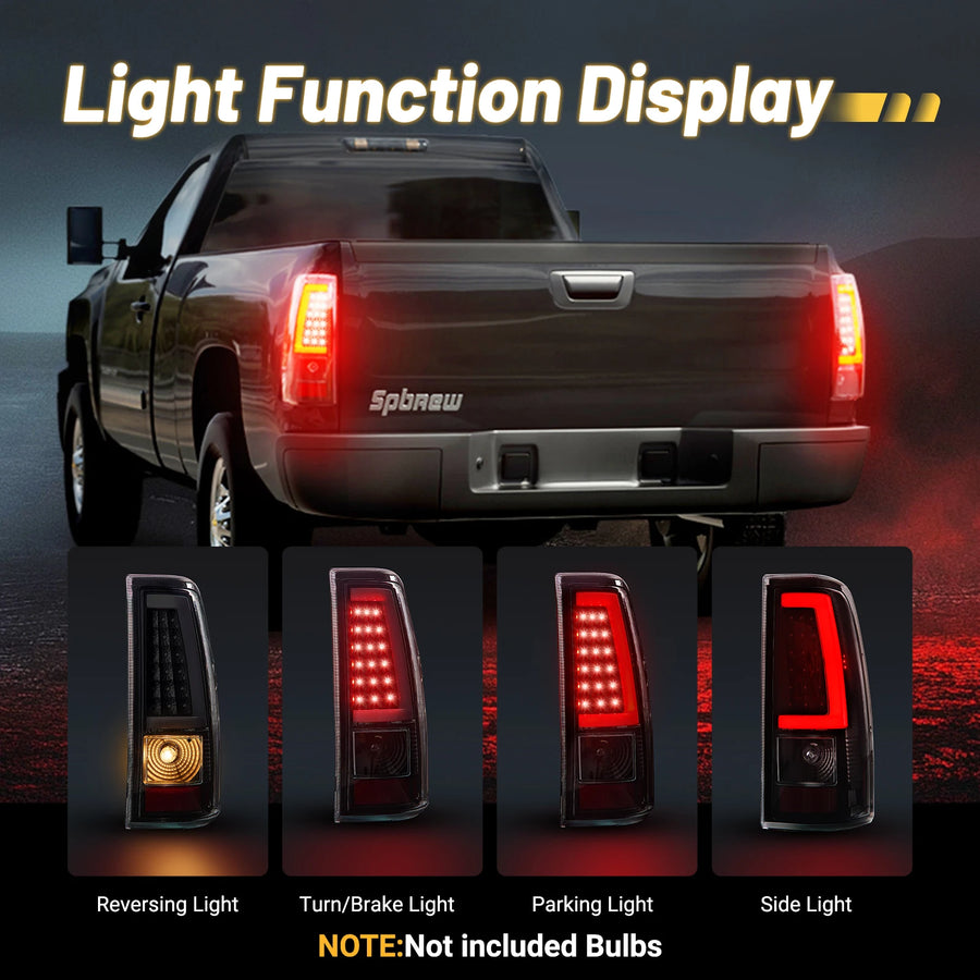 Smoked Black LED Tail Light Assembly Set for 2003–2006 Chevrolet Silverado 1500