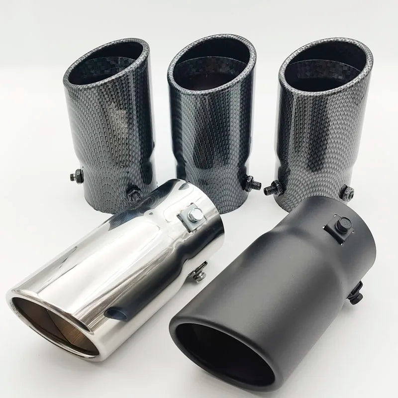 Universal Carbon-Fiber & Stainless Steel Exhaust Tip, 70/76mm
