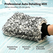 Thick Double-Sided Microfiber Car Wash Mitt, 22 x 19 cm