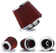 3" Red 76mm Dry Air Filter Inlet Cold Air Intake Cone Quality