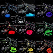 5M USB-Powered Flexible EL Wire Car Interior Neon Ambient Light Strip