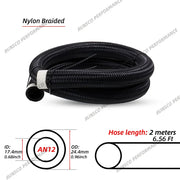 Universal Braided Fuel & Oil Hose, AN4-AN12