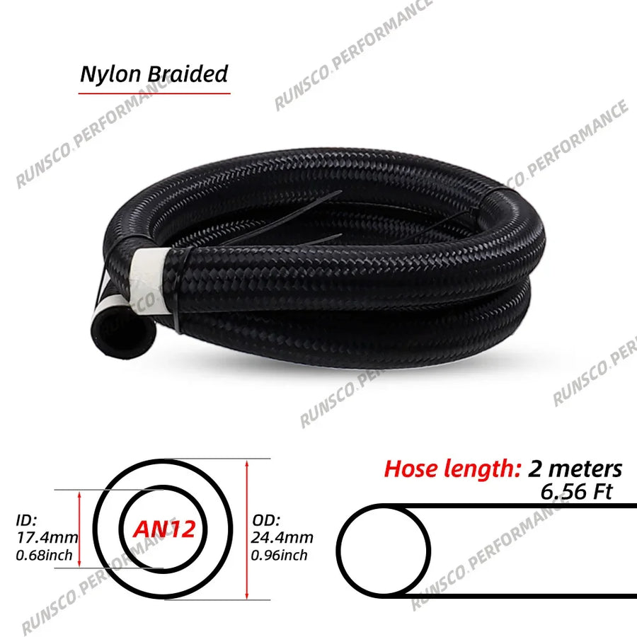 Universal Braided Fuel & Oil Hose, AN4-AN12