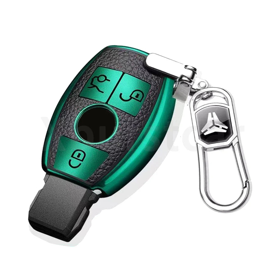 Leather TPU Car Key Case Cover for Mercedes-Benz