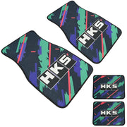 HKS Le Mans Confetti 4-Piece JDM Car Floor Mat Set