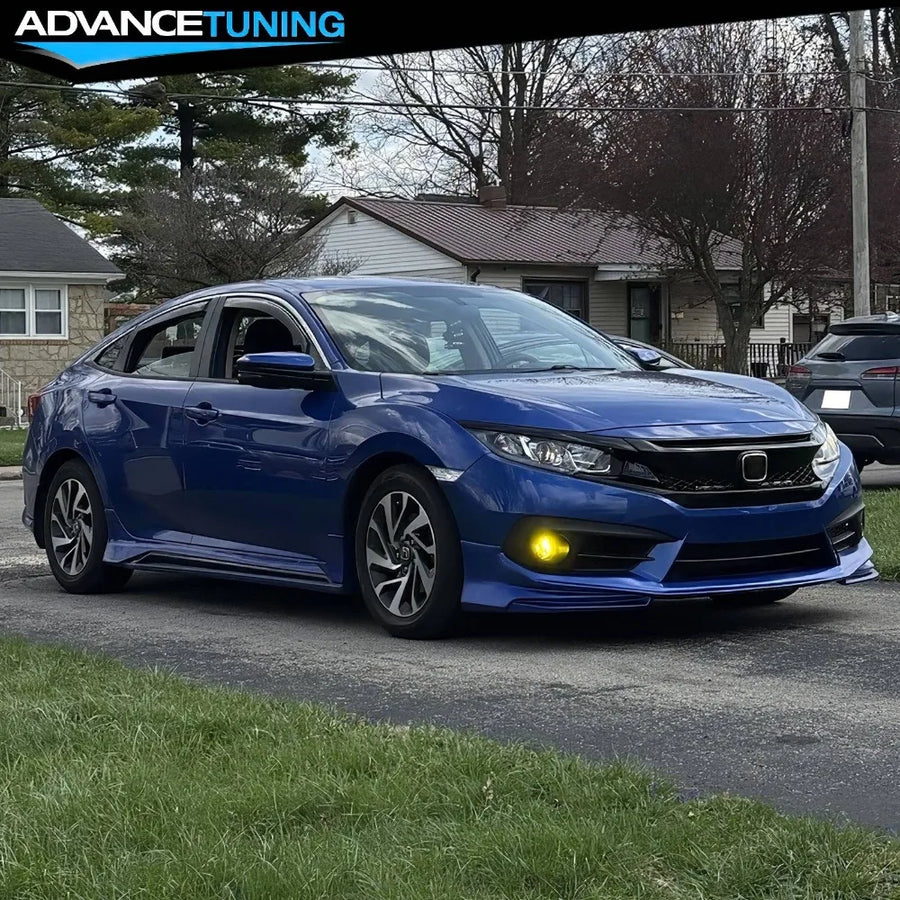 Unpainted Front Bumper Lip & Splitter for 2016–2018 Honda Civic