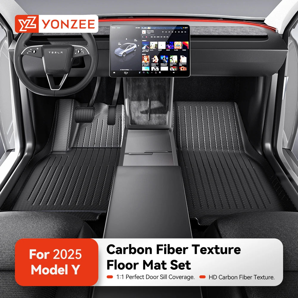 TPE All-Weather Floor Mats and Cargo Liner Set for New Tesla Model Y Juniper 2025