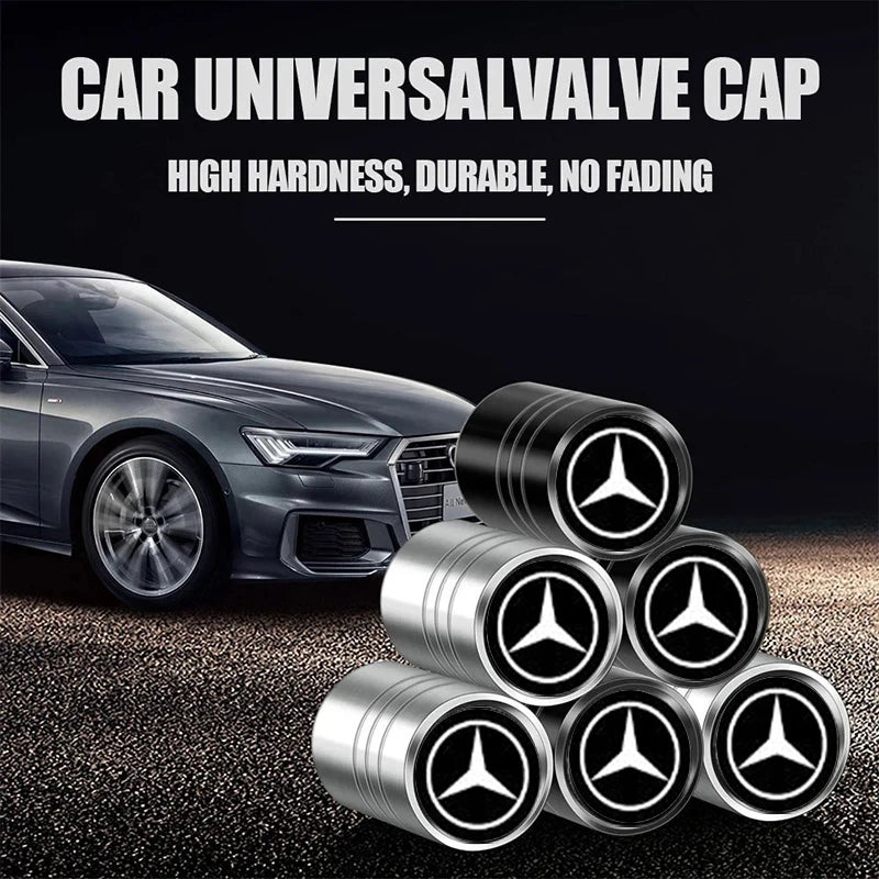 4-Piece Metal Tire Valve Cap Set for Mercedes-Benz