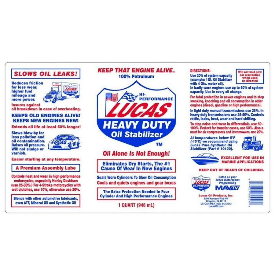 Lucas Oil 10002 Heavy Duty Oil Stabilizer, 1 Gallon – Pack Options