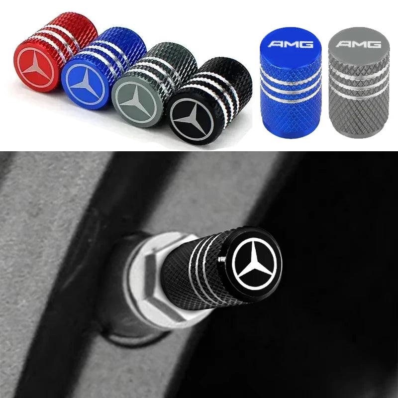Mercedes-Benz/AMG-Style Aluminum Tire Valve Caps