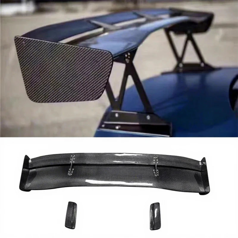 Universal Carbon-Fiber Double-Layer Rear Wing Spoiler