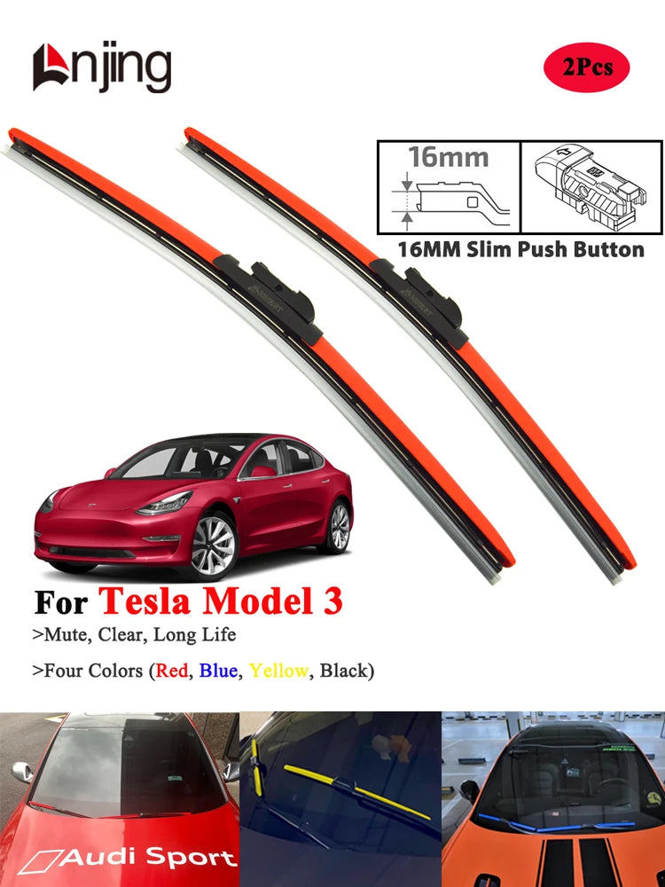 Windshield Wiper Blade Set for Tesla Model 3 2017-Now 2017 and Newer