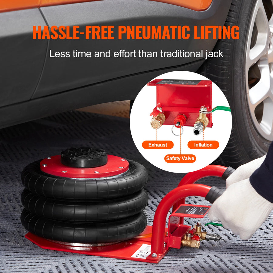 3-Ton Triple-Bag Pneumatic Air Jack, 6,600 lb Capacity