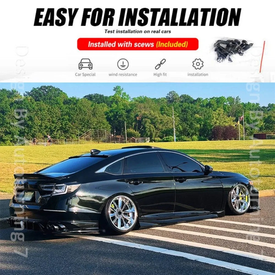 Gloss Black Side Skirt Extensions – 2018–2022 Honda Accord