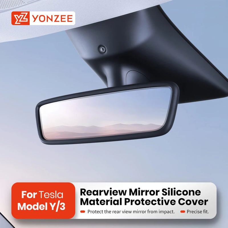 Silicone Interior Rearview Mirror Protector for Tesla Models 2019-2025