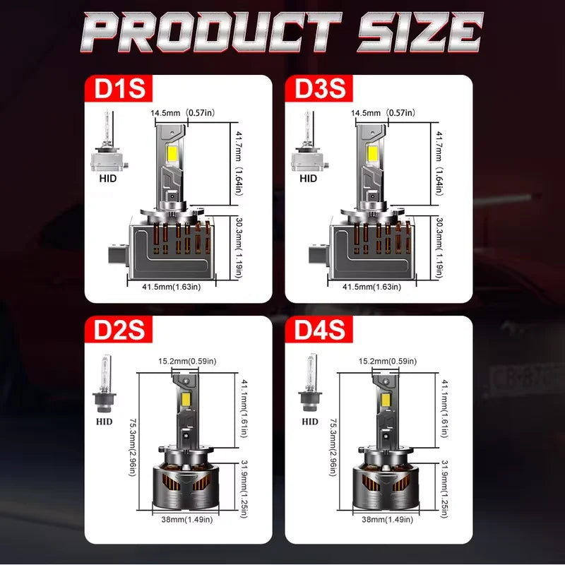 D1S/D2S/D3S/D4S LED Headlight Conversion Bulb – 6500K, CANBUS
