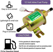 2 Packs 12V Electric Fuel Pump HEP-02A Universal Inline Low Pressure Gas Diesel