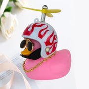 Helmeted Yellow Duck Car Ornament