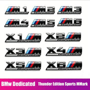 For BMW M1 M2 M3 M4 X2 X3 X5 X6 X7 M Competition 3D Tri-Color Emblem Sticker Waterproof Trunk Fender