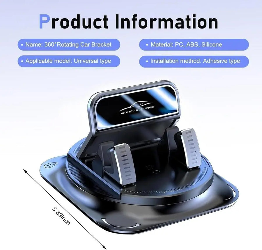 360° Dashboard Phone Holder – Non-Slip Silicone