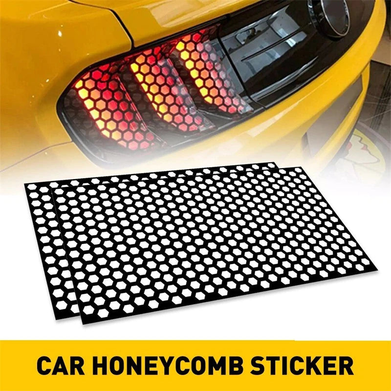 48 x 30 cm Universal Black Honeycomb Tail-Light Decal Sheet