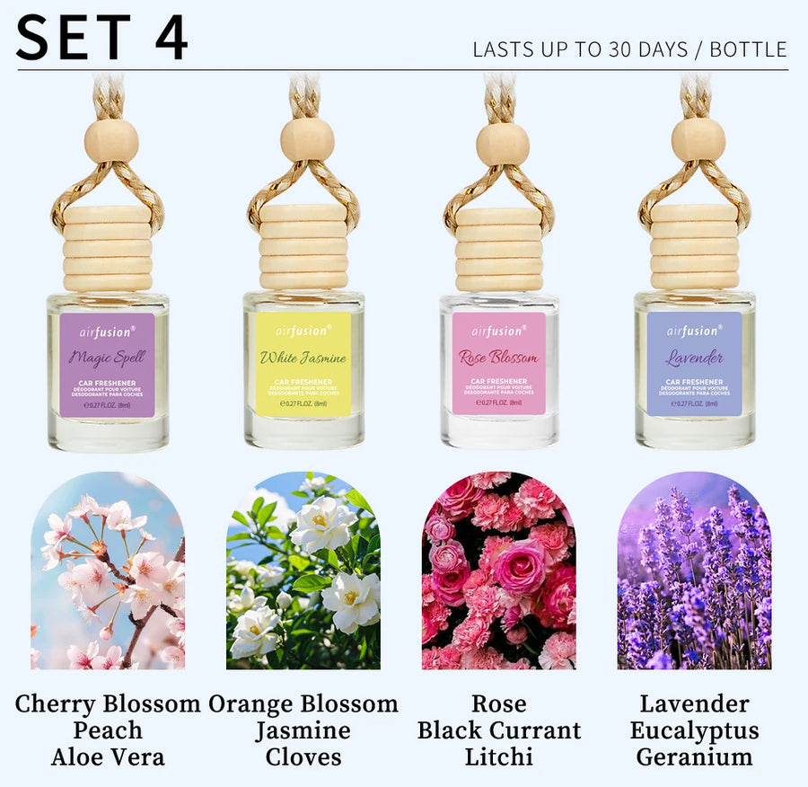 4-Pack Hanging Car Air Freshener Diffuser