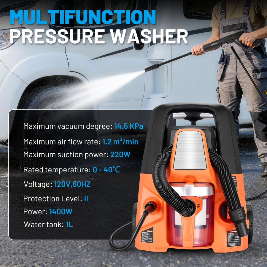 2800PSI 1.7GPM Electric Pressure Washer