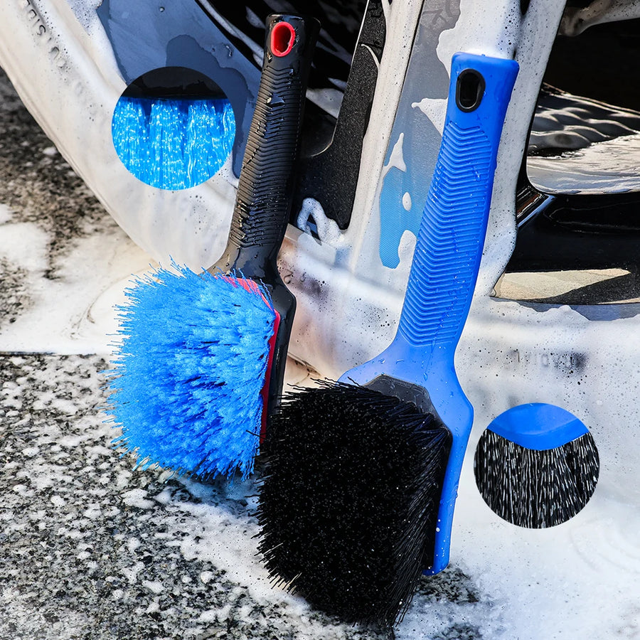 Tire Cleaning Brushes with Soft or Stiff Bristles