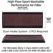 High-Flow Engine Air Filter for Mercedes-Benz SL-Class 1998-2012