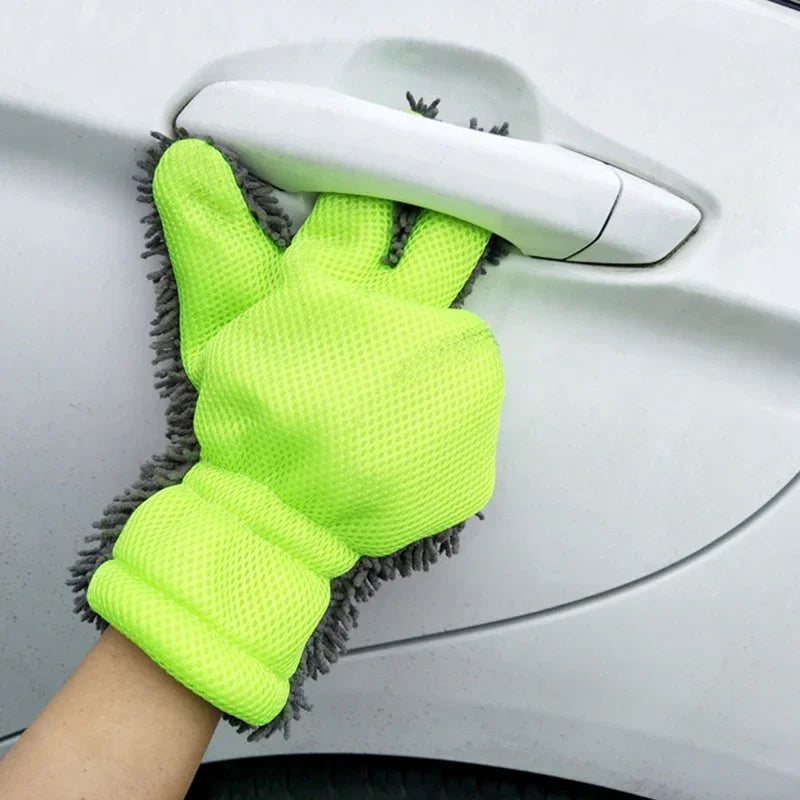 Five-Finger Microfiber Car Wash Gloves – 1 or 2 Pack