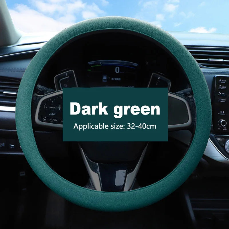 Universal Non-Slip Silicone Steering Wheel Cover – 38 cm