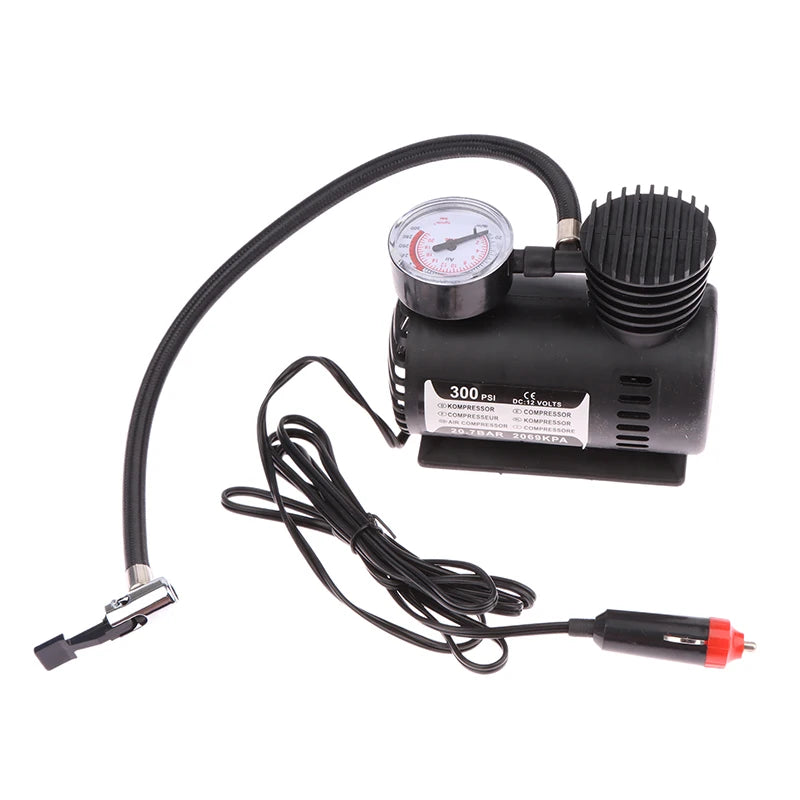Portable 12V 300 PSI Mini Tire Inflator Air Compressor – 15 LPM