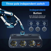 127W 7-in-1 Car Charger and 12V Socket Splitter