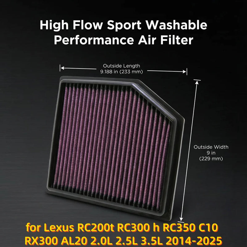 High-Flow Engine Air Filter for Lexus RC/RX 2014-2025