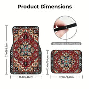 Bohemian-Style Universal Car Floor Mats – 4-Piece Set