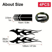4-Piece Flame Stripe Car Door and Body Decal Set