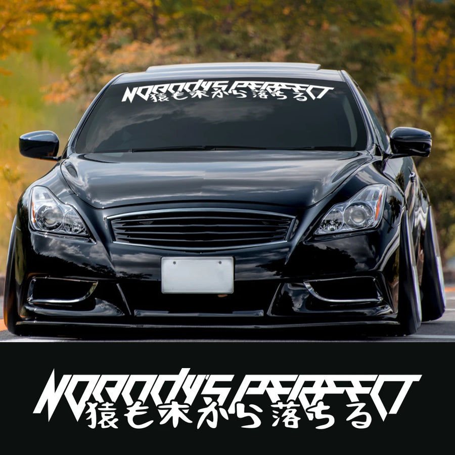 “Nobody’s Perfect” Windshield Banner Decal – Multiple Sizes