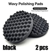 7-Inch Wavy Foam Car Polishing Pads - 2-Pack