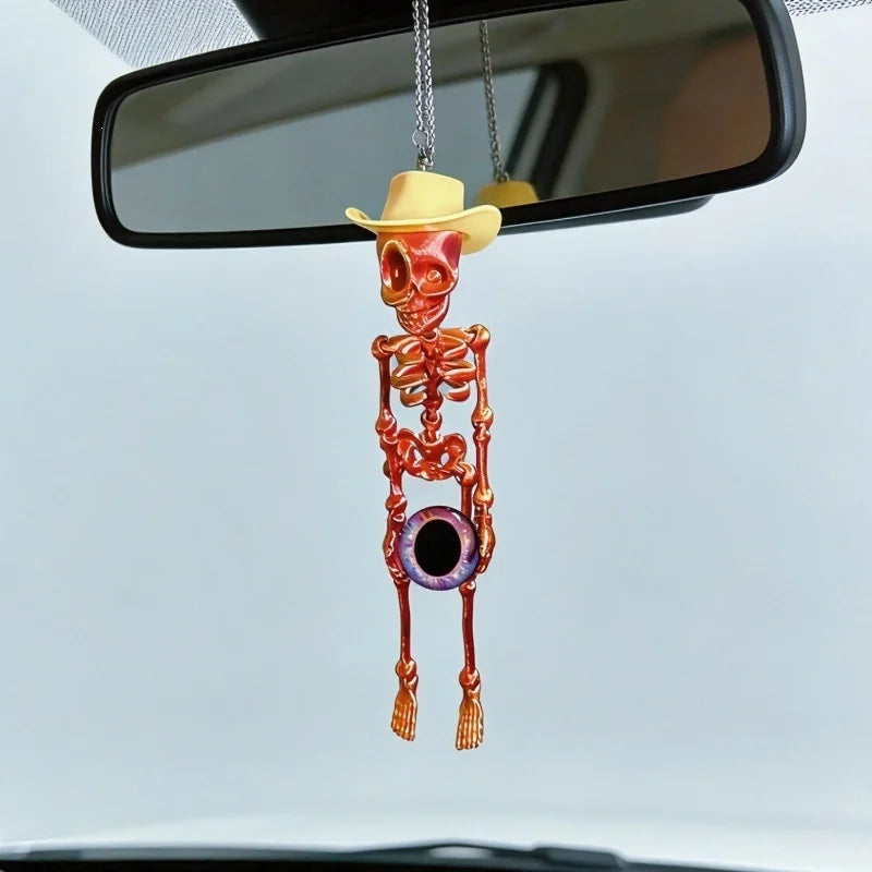 3D-Printed Skull Skeleton Hanging Car Ornament