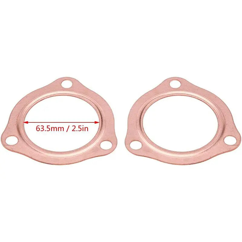 2 x 2.5" Universal Copper Header Exhaust Collector Gaskets Flanges 3-Hole 2-1/2"