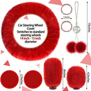 35-Piece Plush Car Interior Accessories Set With Seat Covers