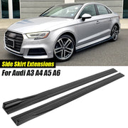Gloss Black Side Skirt Extension Set for Audi
