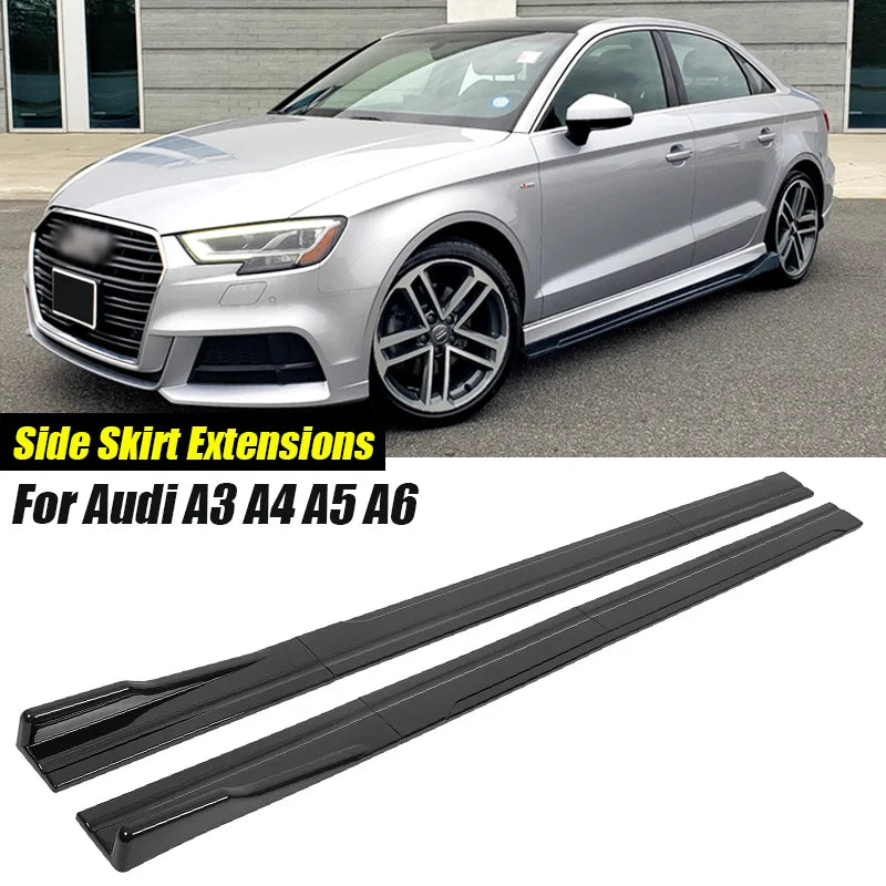 Gloss Black Side Skirt Extension Set for Audi