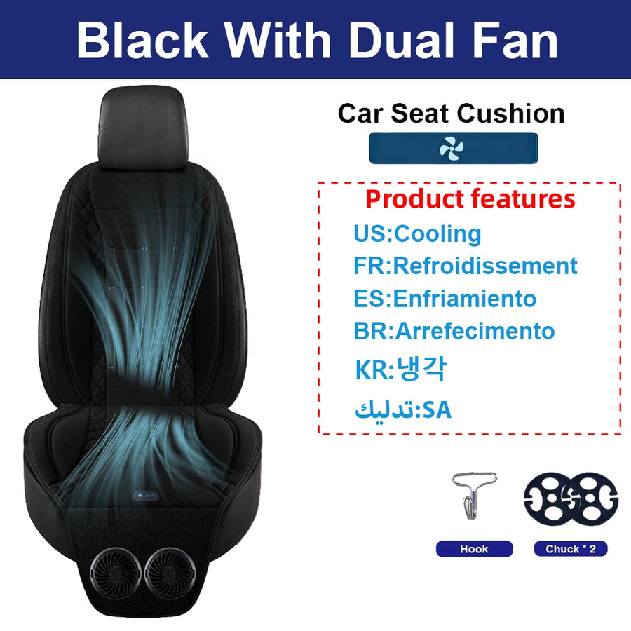 Universal 12V/24V Ventilated Cooling Car Seat Cushion