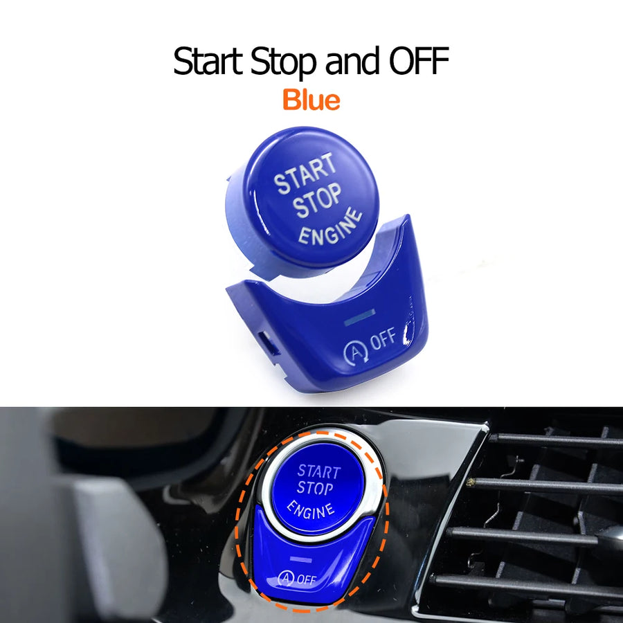 2-Piece Engine Ignition Start Stop Button OFF Switch Cover Trim for BMW 1 5 6 7 X3 X4 Series F52 G30 G31