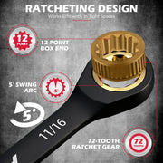 24-Piece Metric and SAE Ratcheting Wrench Set