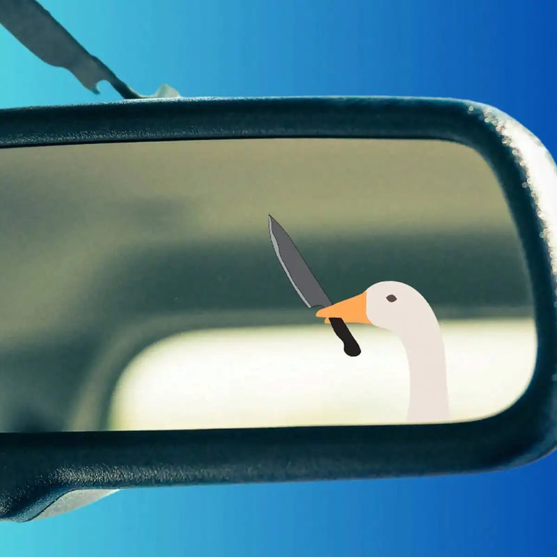 Funny Goose with Knife Waterproof Vinyl Decal