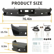 Black Steel Rear Bumper for Chevrolet Silverado/GMC Sierra HD 2015-2019