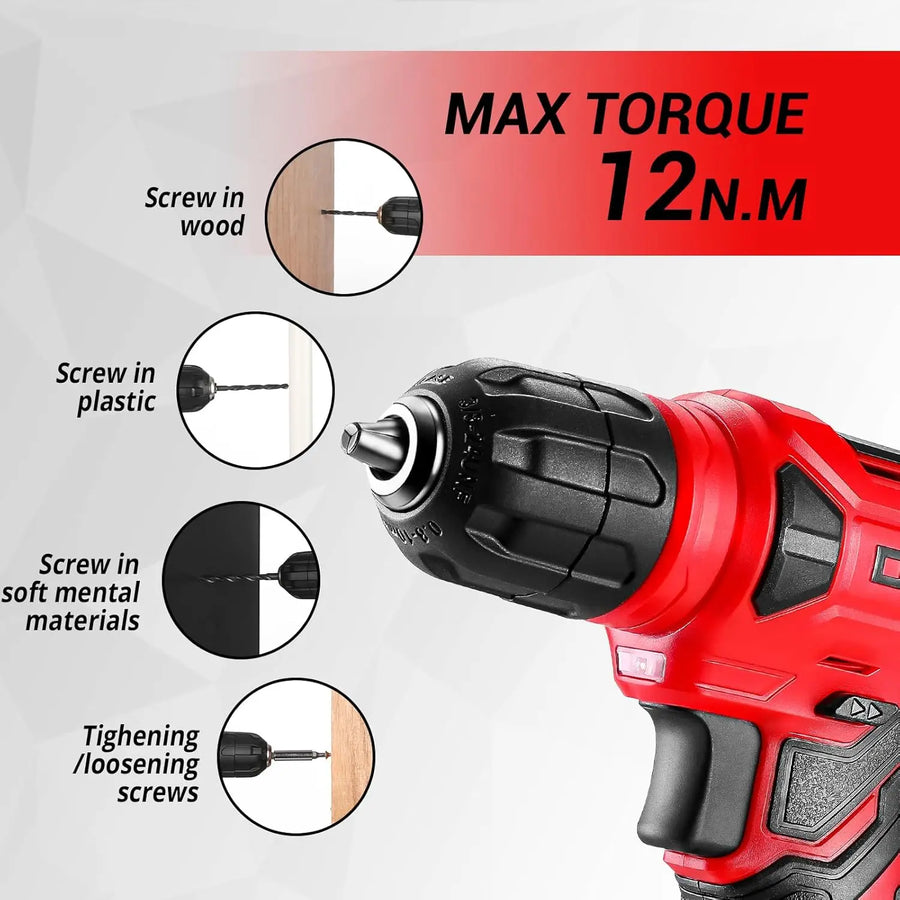 126-Piece Cordless Drill and Home/Automotive Tool Kit